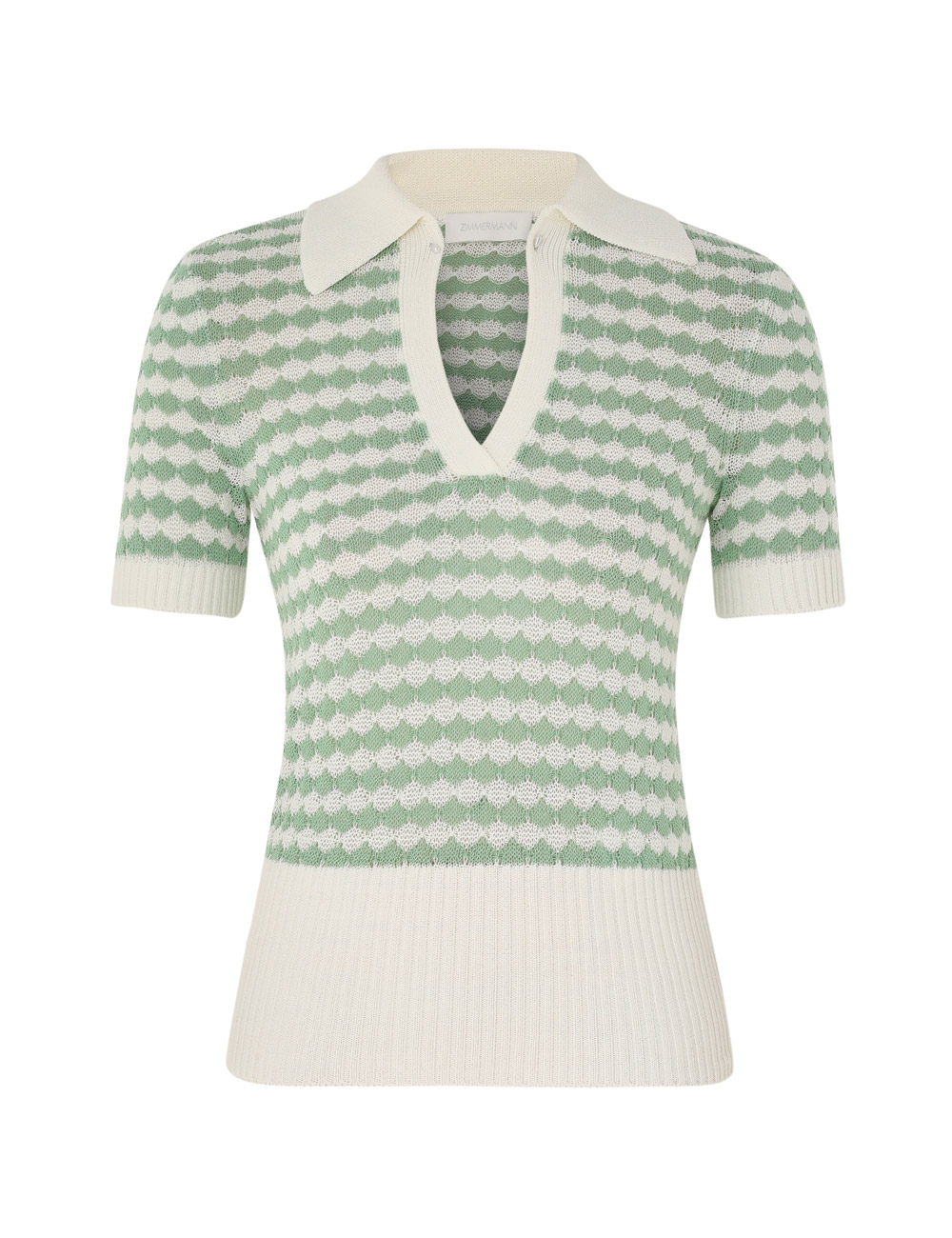 Everley Scallop Knit Polo Tee
