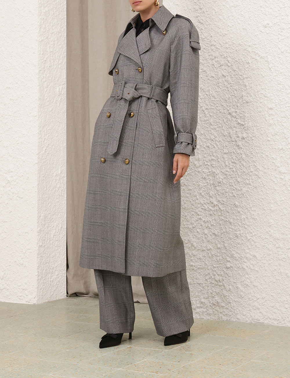 Check Trench Coat 4 Check Trench Coat