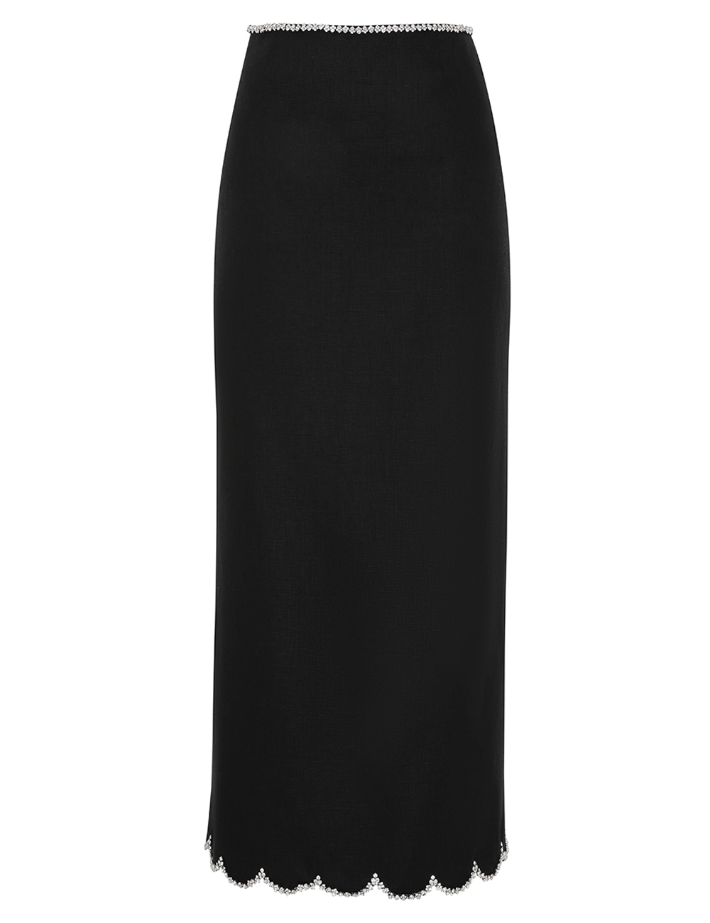 Crush Scalloped Midi Skirt