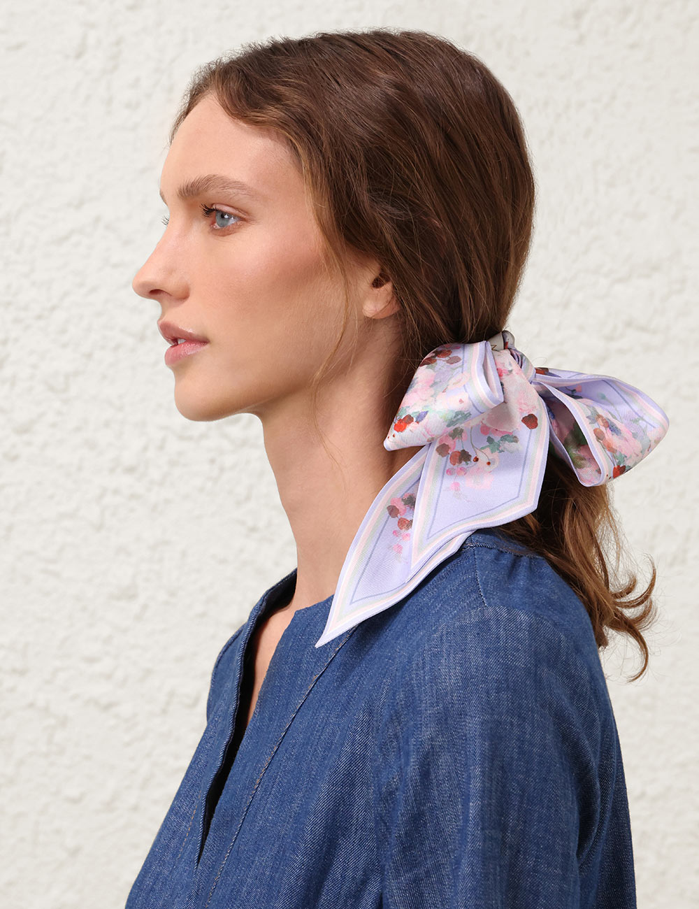 Printed Silk Ribbon Scarf 5 Printed Silk Ribbon Scarf