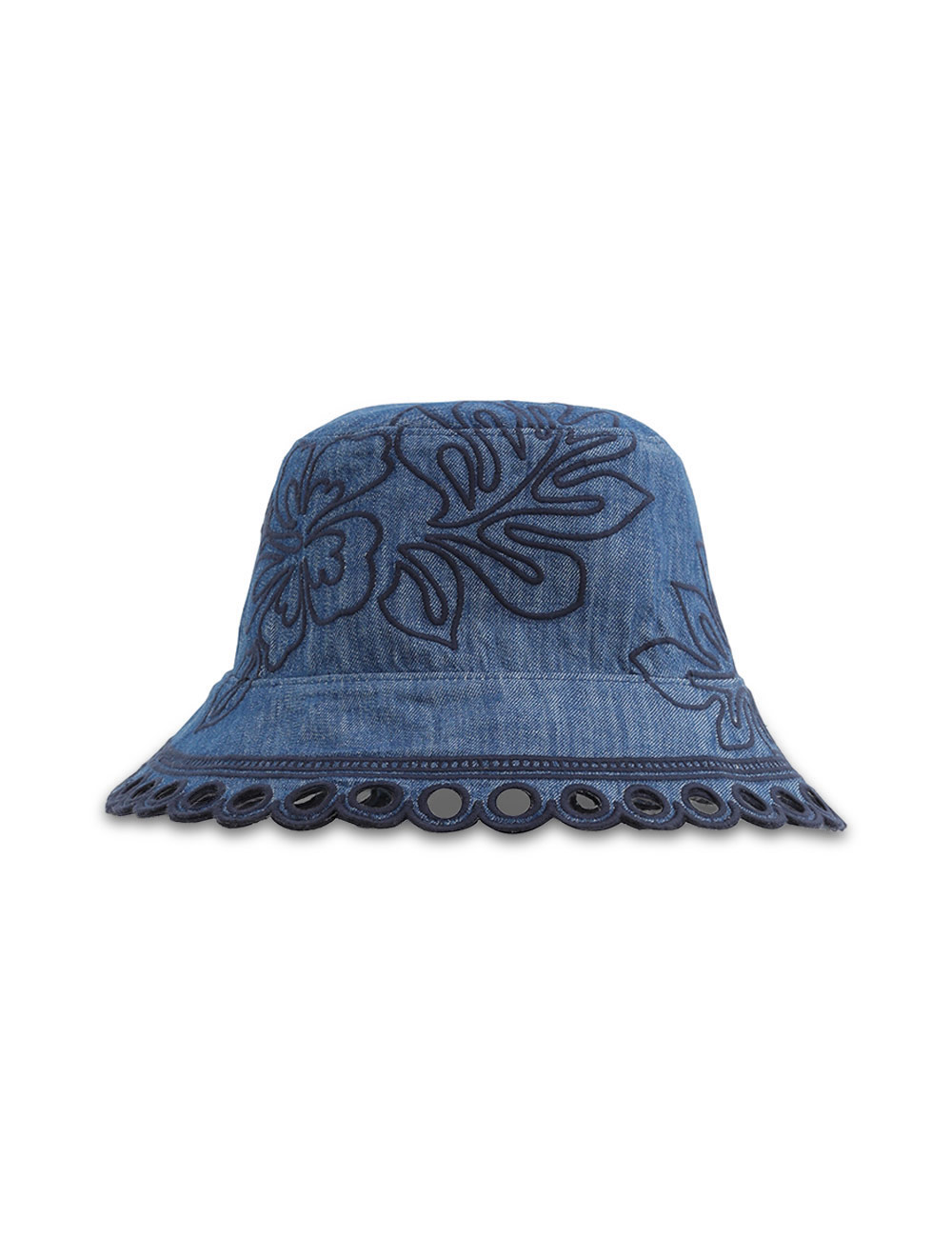 Embroidered Denim Bucket Hat