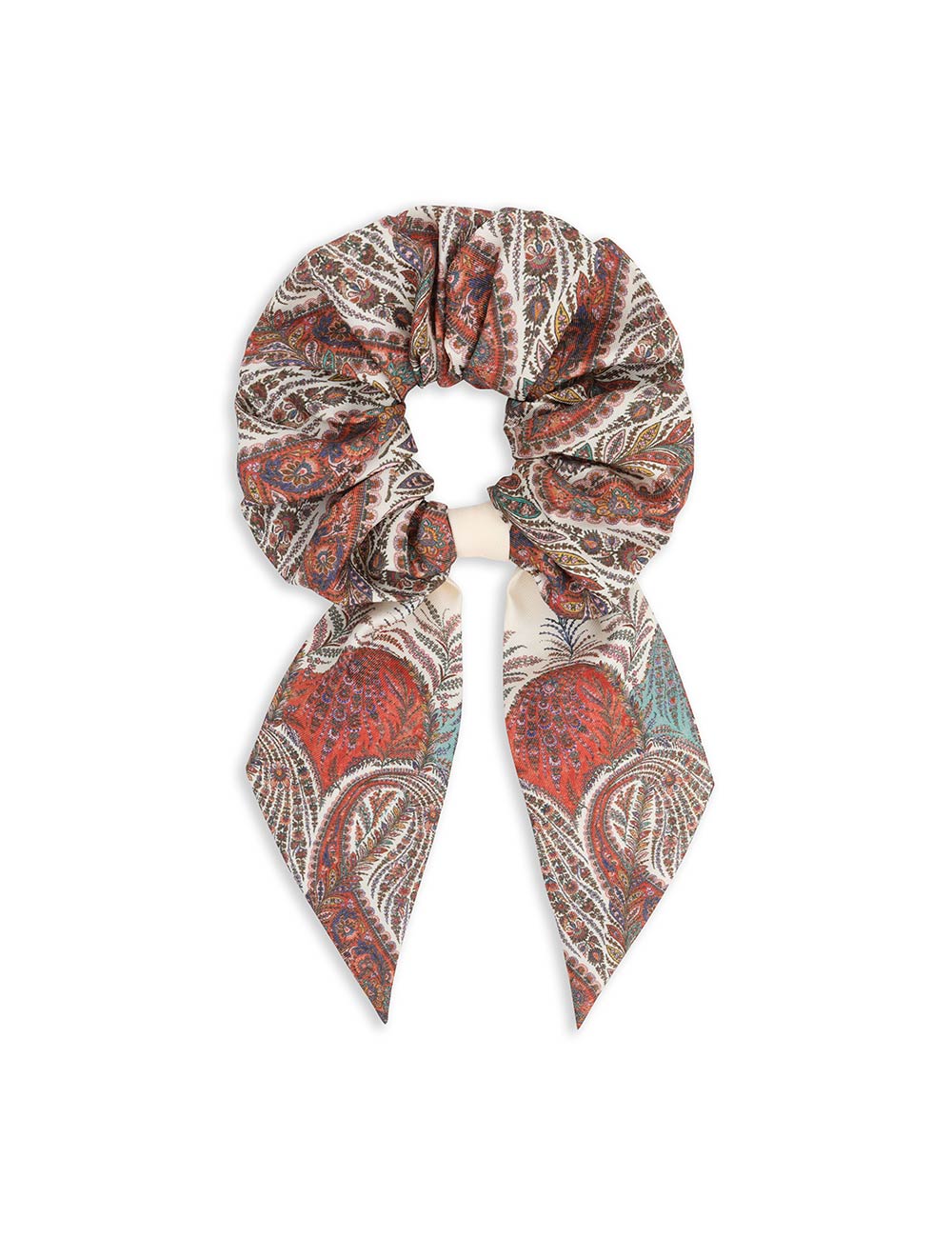 Printed Silk Tie Scrunchie
