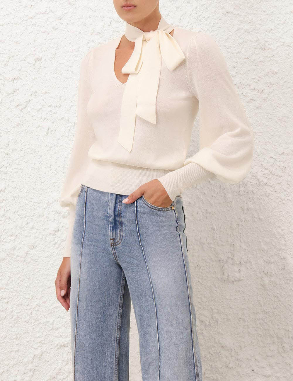 Tie Neck Sweater 3 Tie Neck Sweater