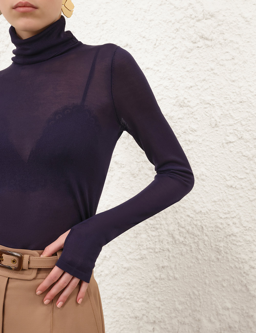 Fine Knit Roll Neck Top 6 Fine Knit Roll Neck Top