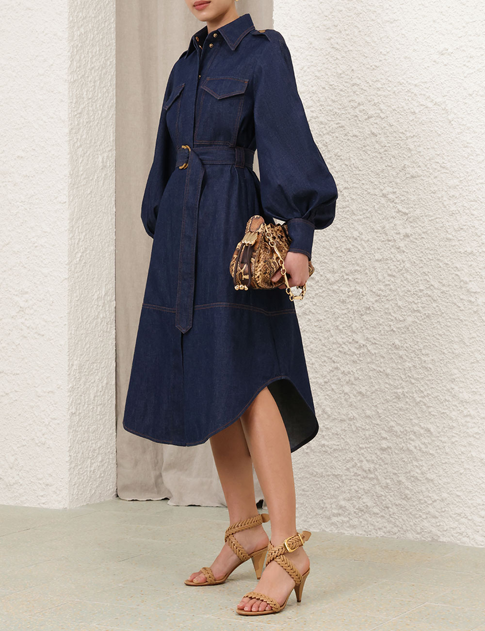 Denim Cargo Midi Dress 4 Denim Cargo Midi Dress