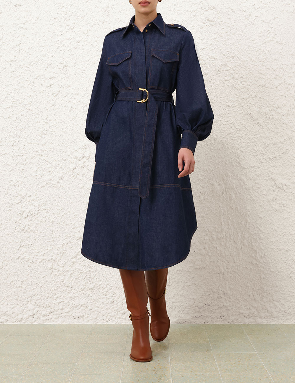 Denim Cargo Midi Dress 8 Denim Cargo Midi Dress