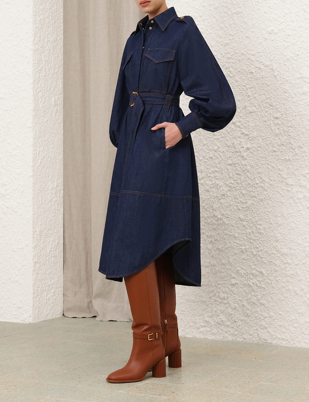 Denim Cargo Midi Dress 9 Denim Cargo Midi Dress
